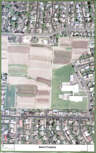 Beech Property outlined in yellow